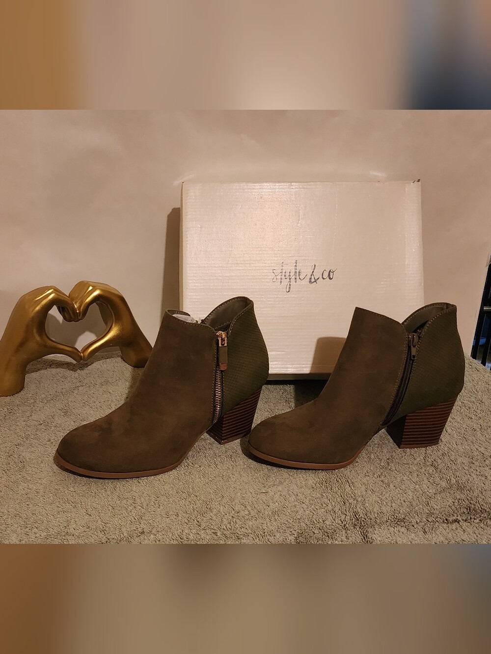 Style & Co. Olive Ankle Booties - Side Zip Heel
